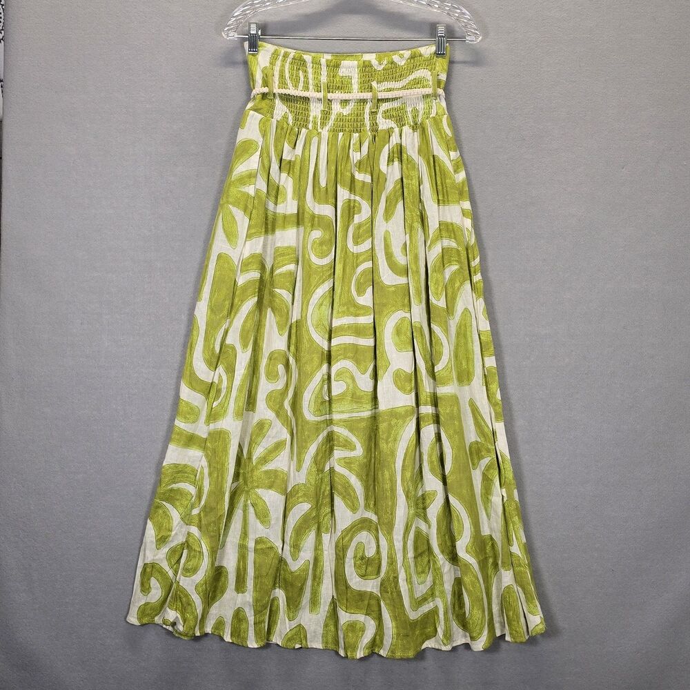 Christian  Siriano New York Long Maxi Skirt  Small lime green and off-white - Picture 2 of 8